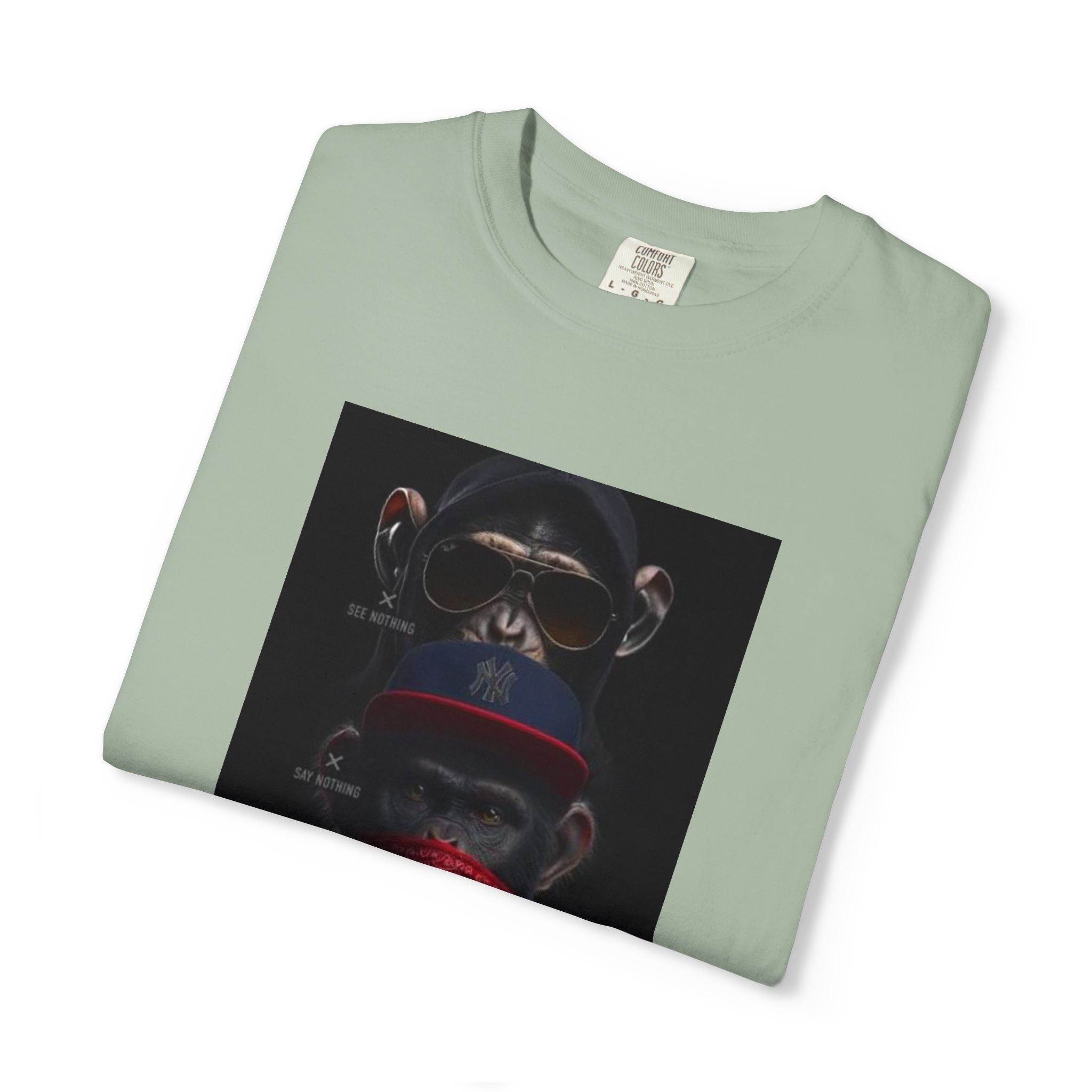 Triple Monkey Portrait T-Shirt — Stylish Primate Graphic Tee