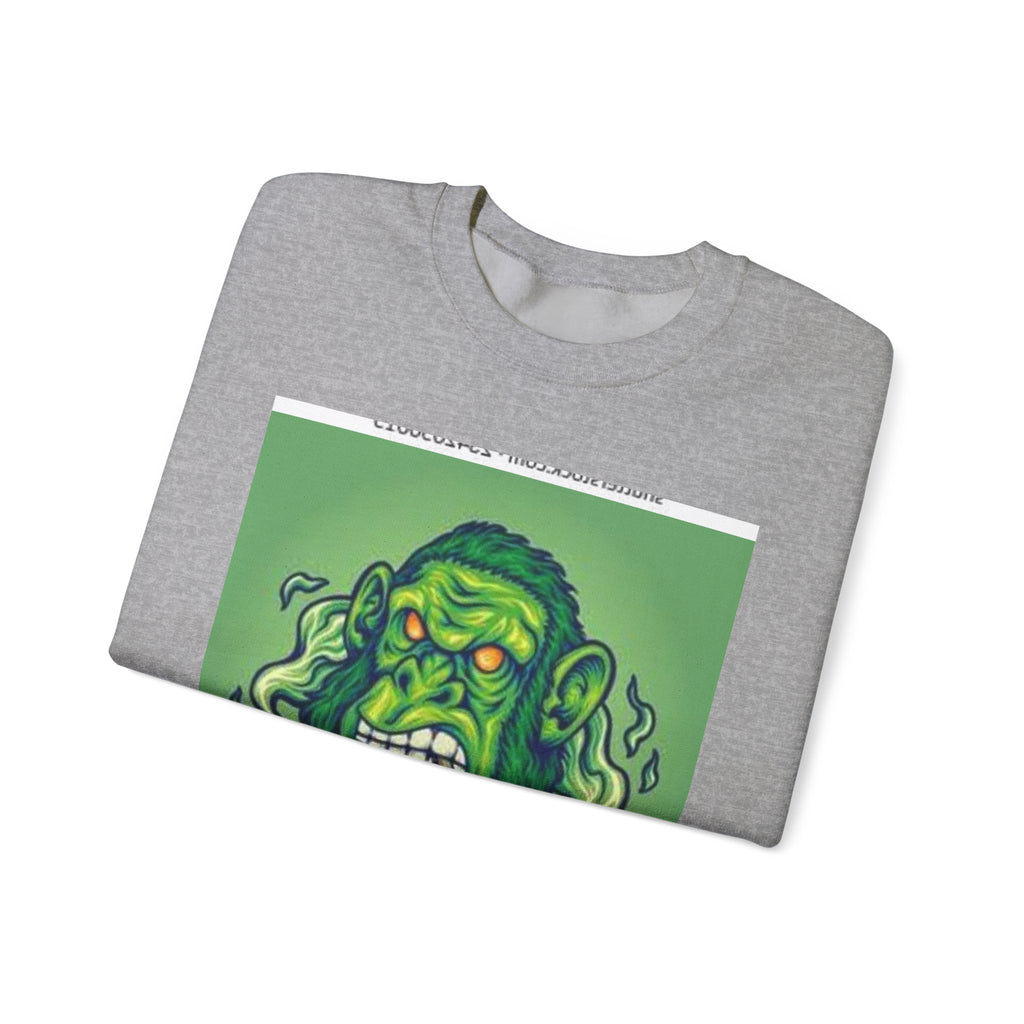 Gorilla Smoke Crewneck Sweatshirt — Green Monster Graphic