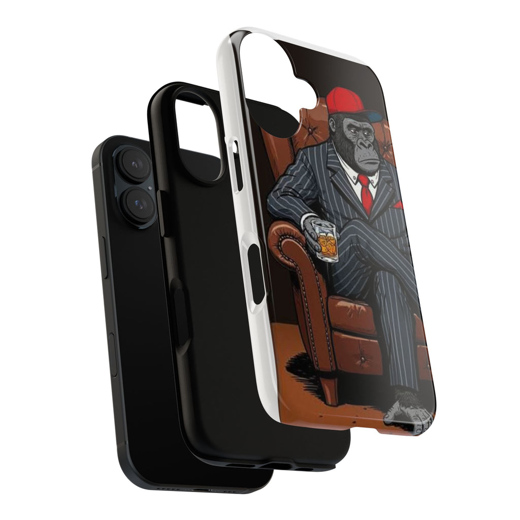 Gorilla Gentleman Phone Case — Dapper Ape with Whiskey Graphic