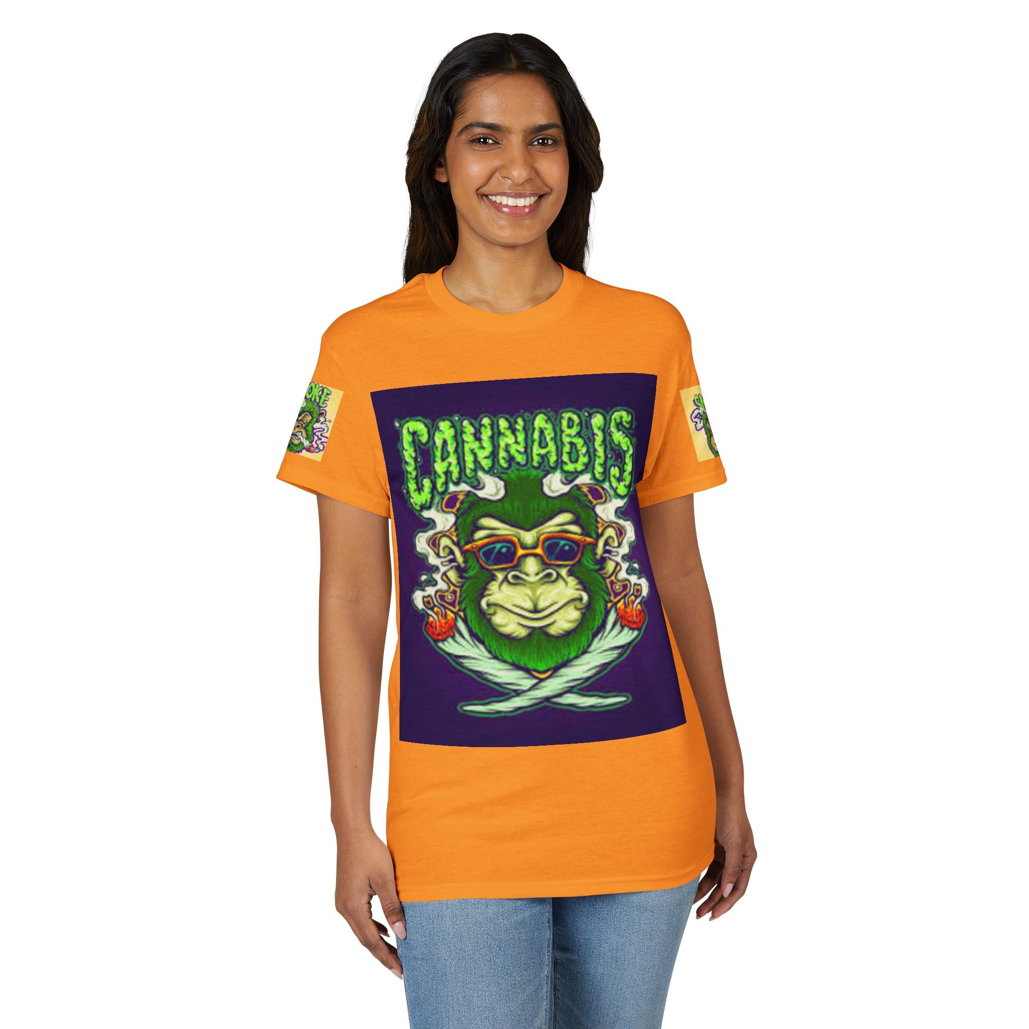 Cannabis Monkey T-Shirt — Retro Smoky Gorilla Graphic Tee