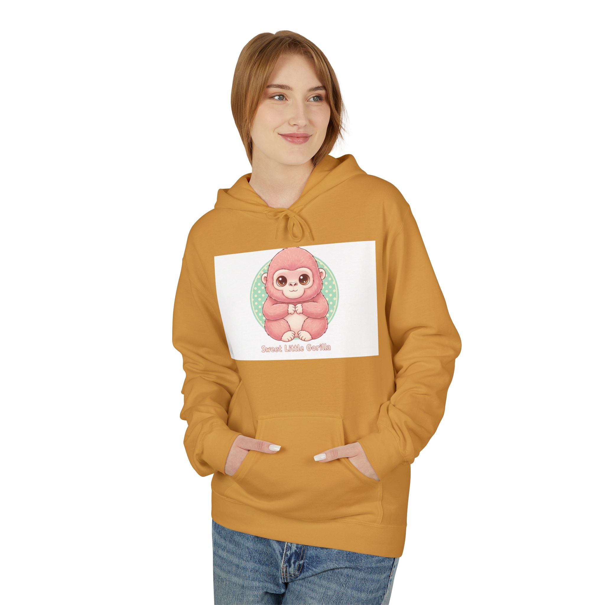 Cute Pink Gorilla Hoodie — "Gorilla Gang" Graphic Pullover