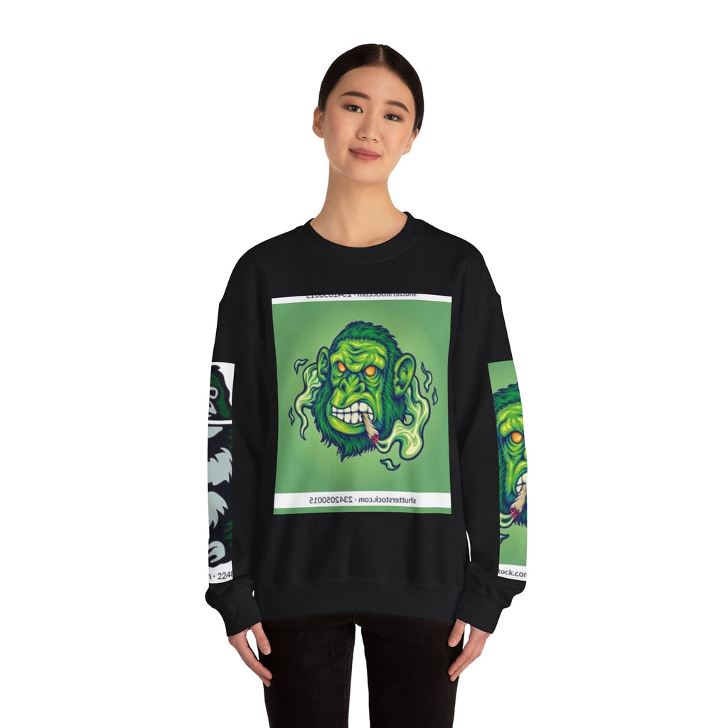 Gorilla Smoke Crewneck Sweatshirt — Green Monster Graphic