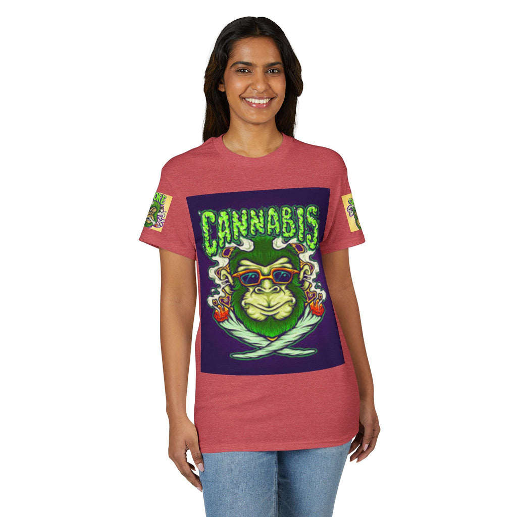 Cannabis Monkey T-Shirt — Retro Smoky Gorilla Graphic Tee