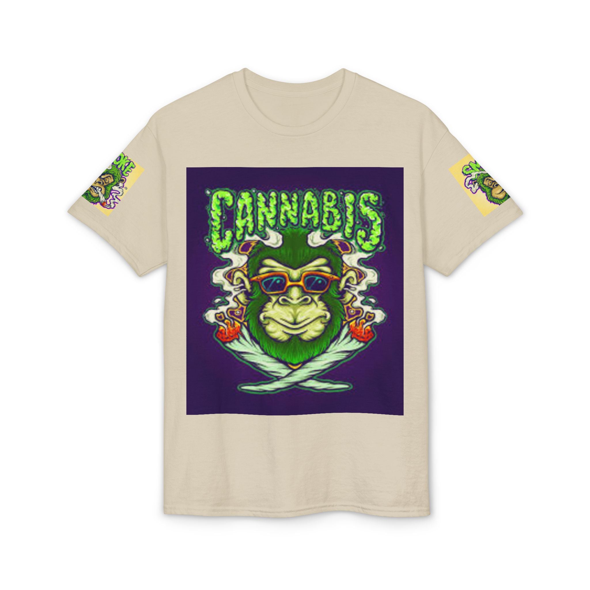 Cannabis Monkey T-Shirt — Retro Smoky Gorilla Graphic Tee