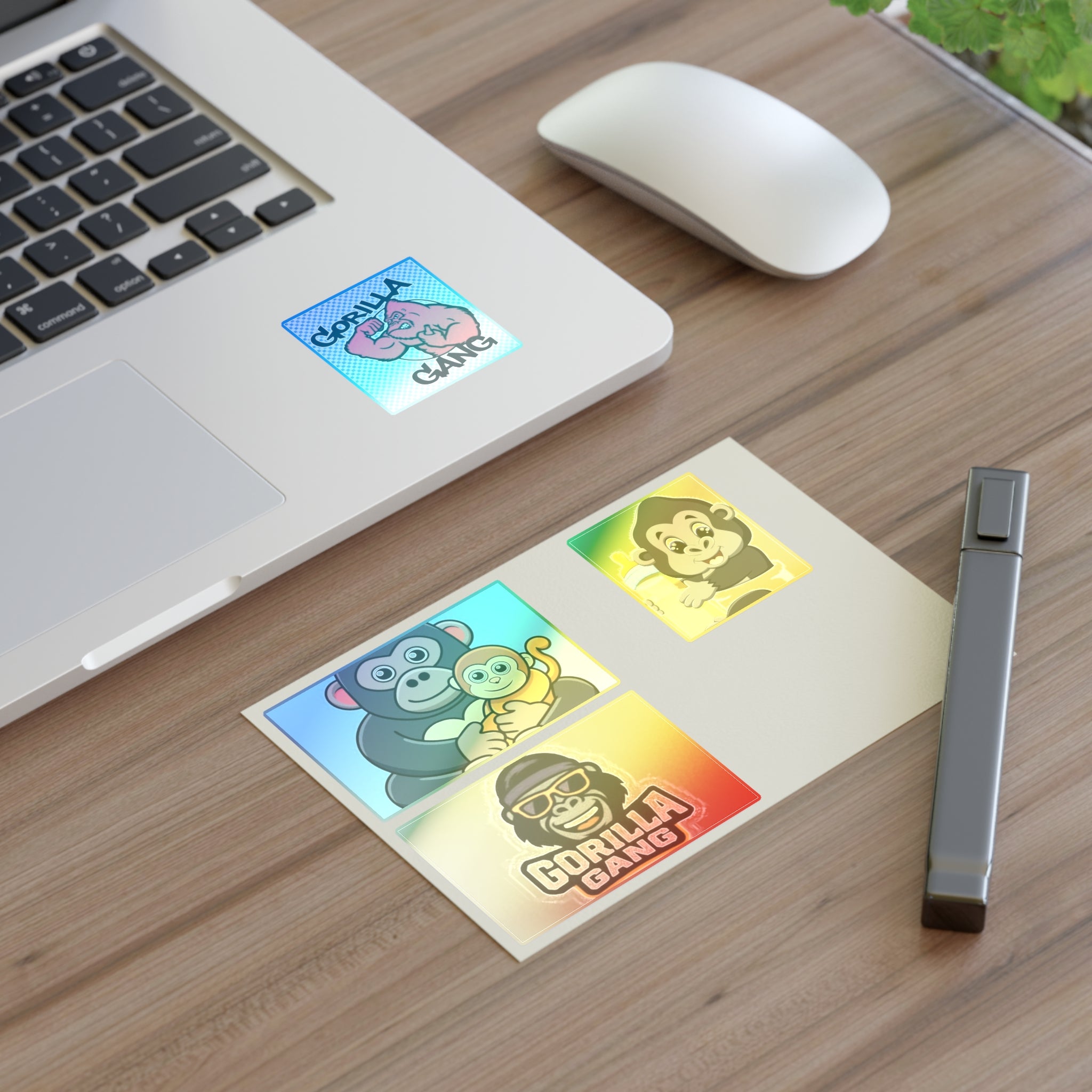 Gorilla Sticker Sheet – Cute & Retro Gorilla Gang Decals (4-Pack)