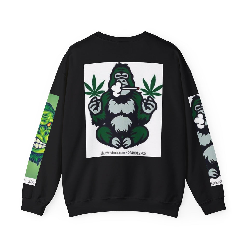 Gorilla Smoke Crewneck Sweatshirt — Green Monster Graphic