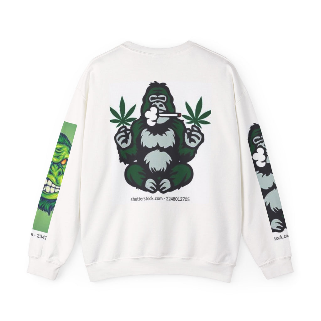 Gorilla Smoke Crewneck Sweatshirt — Green Monster Graphic
