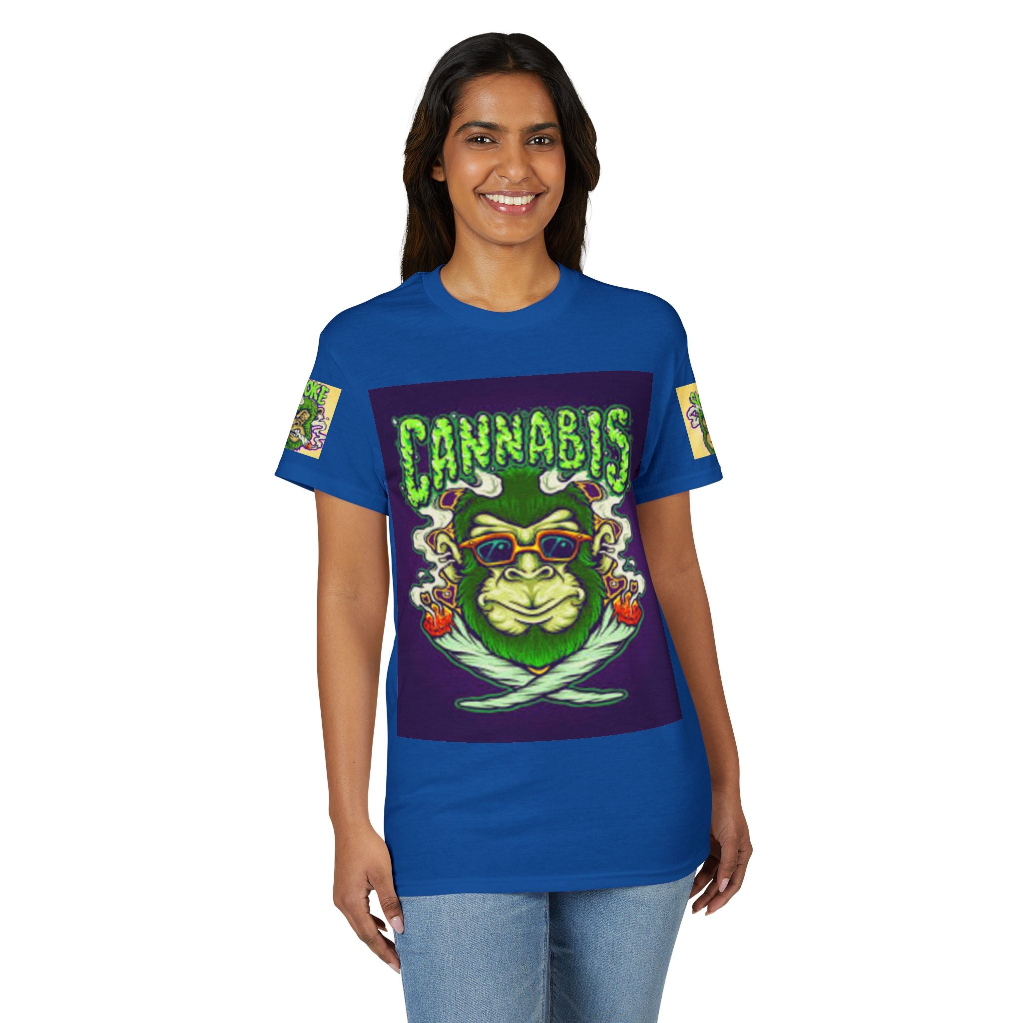 Cannabis Monkey T-Shirt — Retro Smoky Gorilla Graphic Tee
