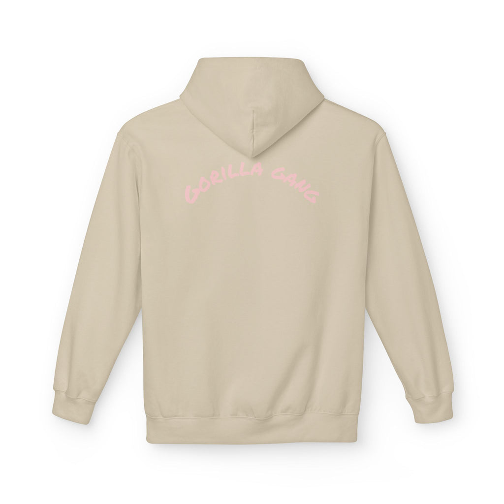 Cute Pink Gorilla Hoodie — "Gorilla Gang" Graphic Pullover
