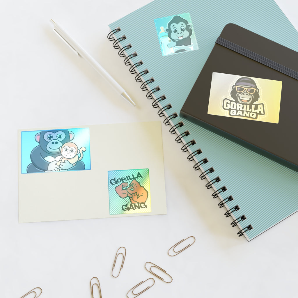 Gorilla Sticker Sheet – Cute & Retro Gorilla Gang Decals (4-Pack)