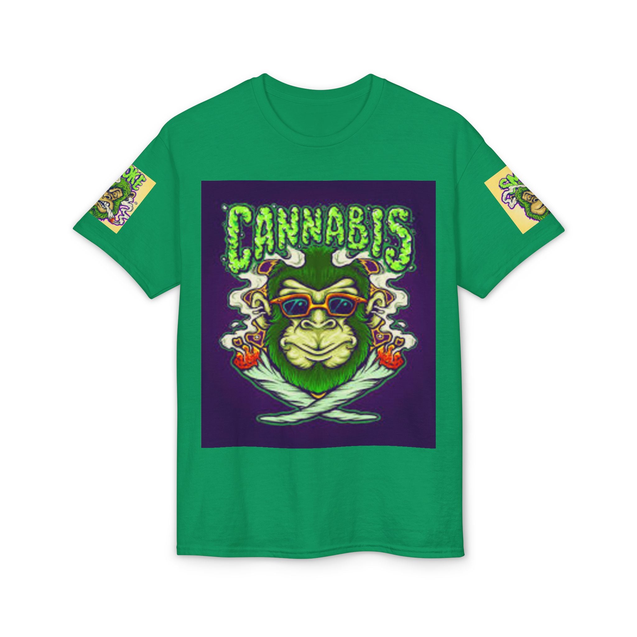 Cannabis Monkey T-Shirt — Retro Smoky Gorilla Graphic Tee