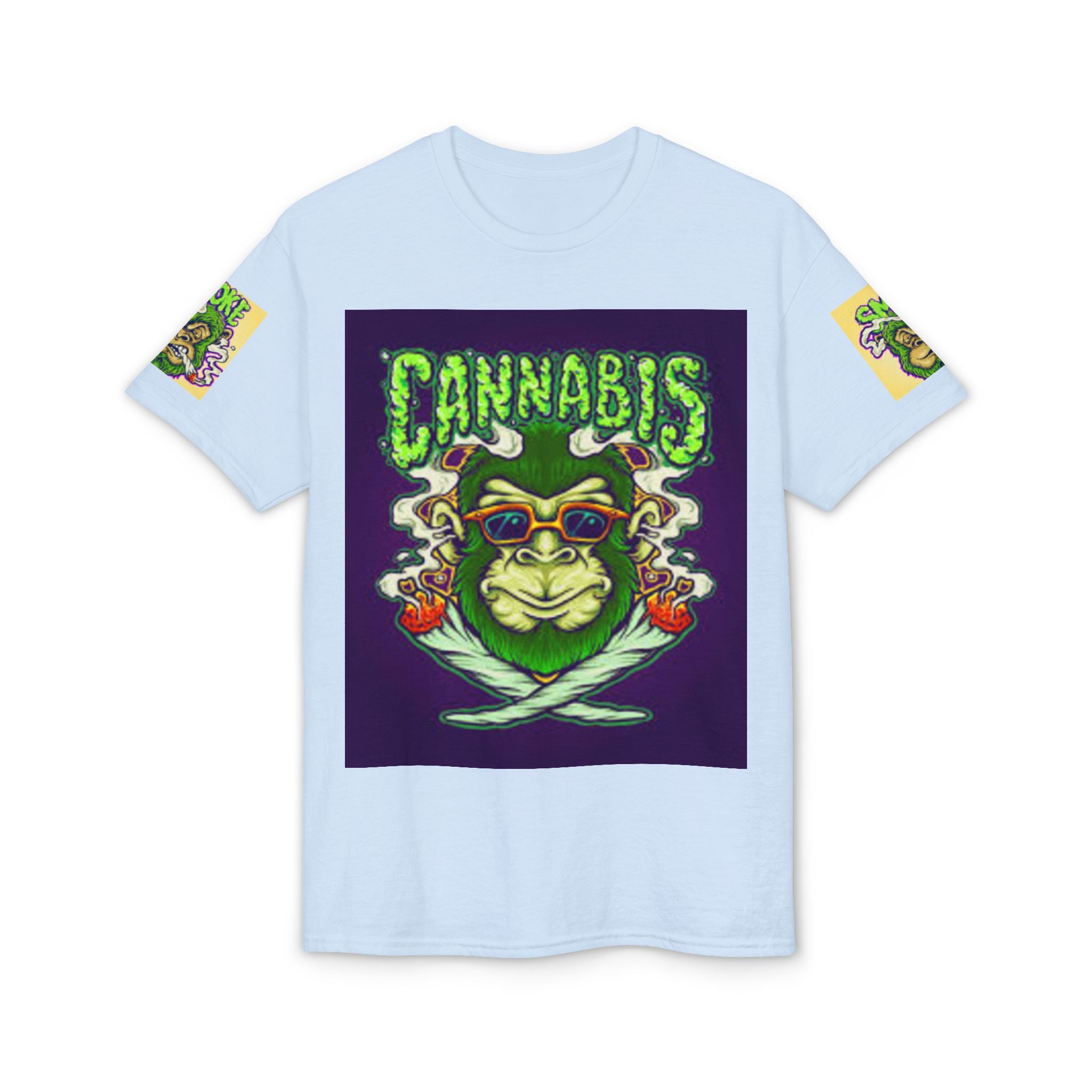 Cannabis Monkey T-Shirt — Retro Smoky Gorilla Graphic Tee