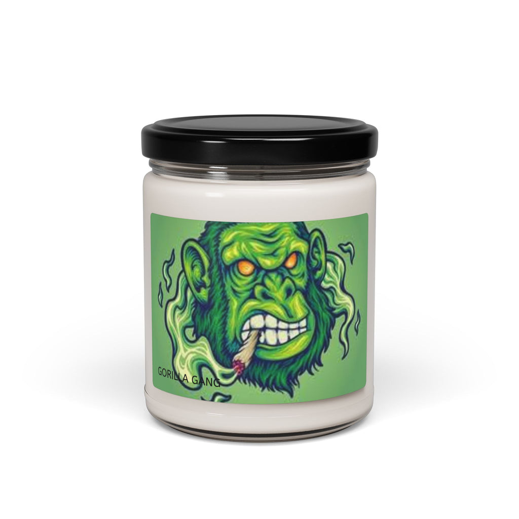 Green Gorilla Scented Soy Candle — 9oz Funky Monster Art Candle