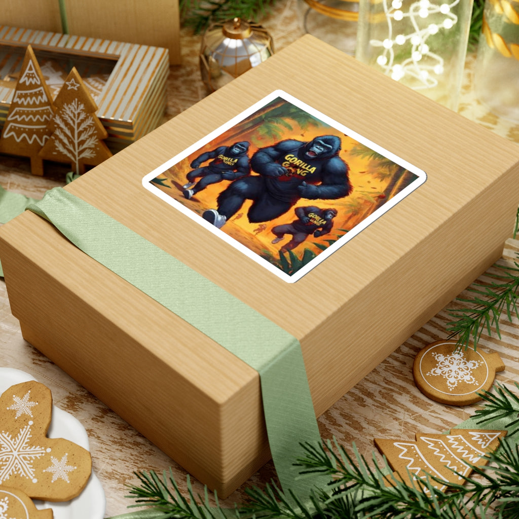 Gorilla Gang Kiss-Cut Sticker — Bold Jungle Ape Crew Decal