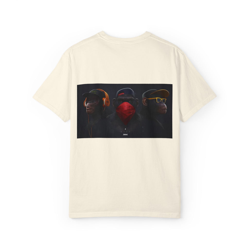 Triple Monkey Portrait T-Shirt — Stylish Primate Graphic Tee