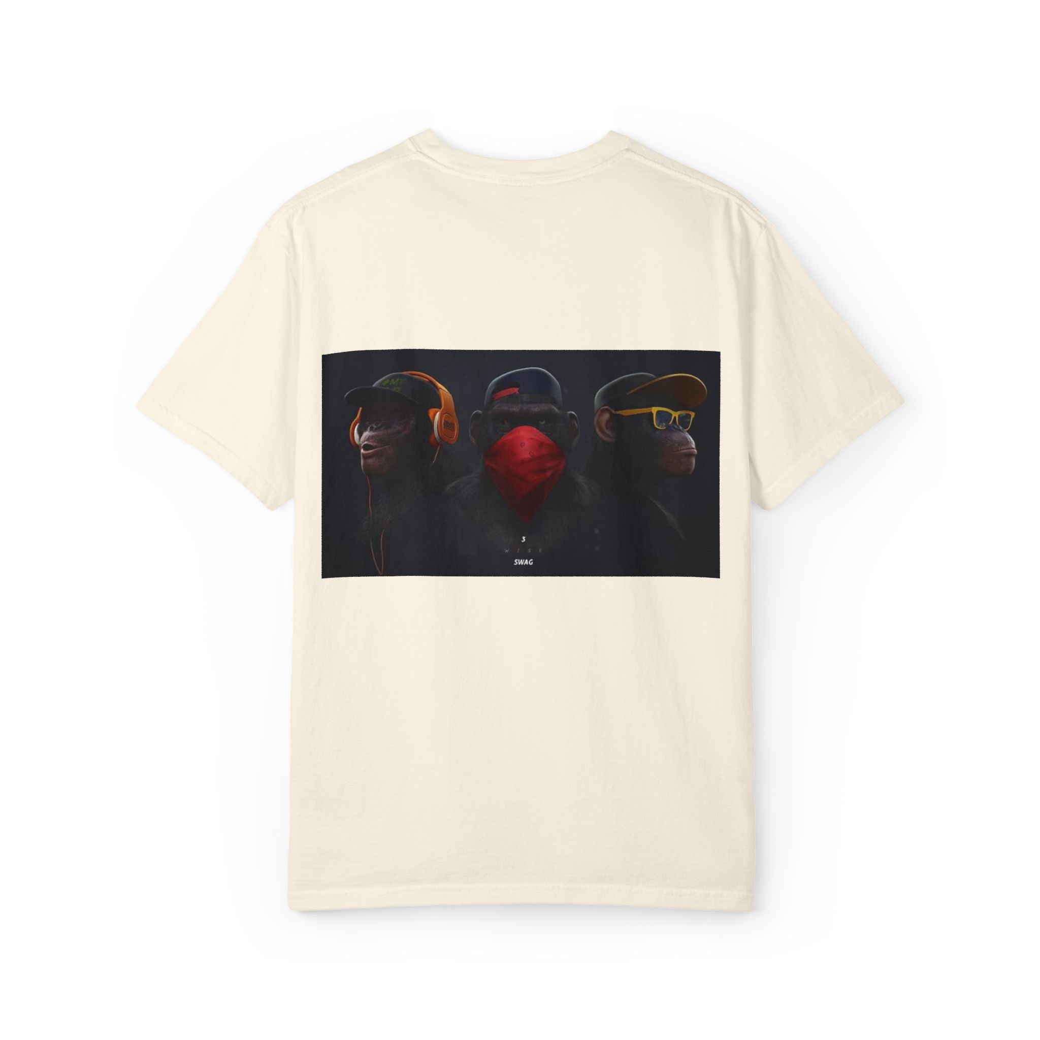 Triple Monkey Portrait T-Shirt — Stylish Primate Graphic Tee