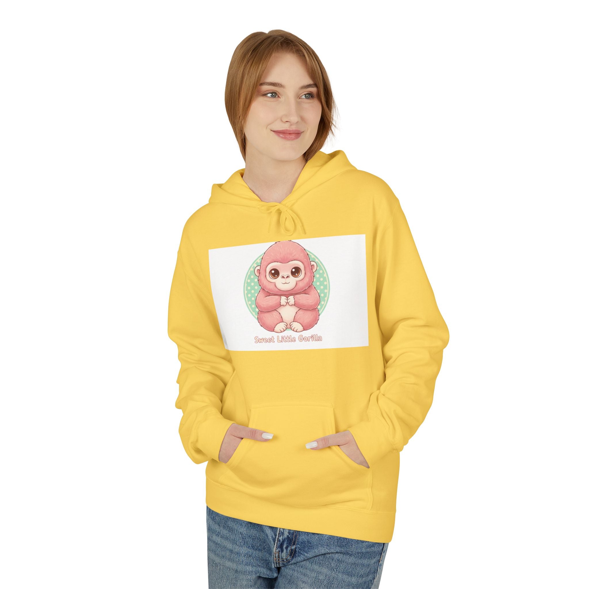 Cute Pink Gorilla Hoodie — "Gorilla Gang" Graphic Pullover