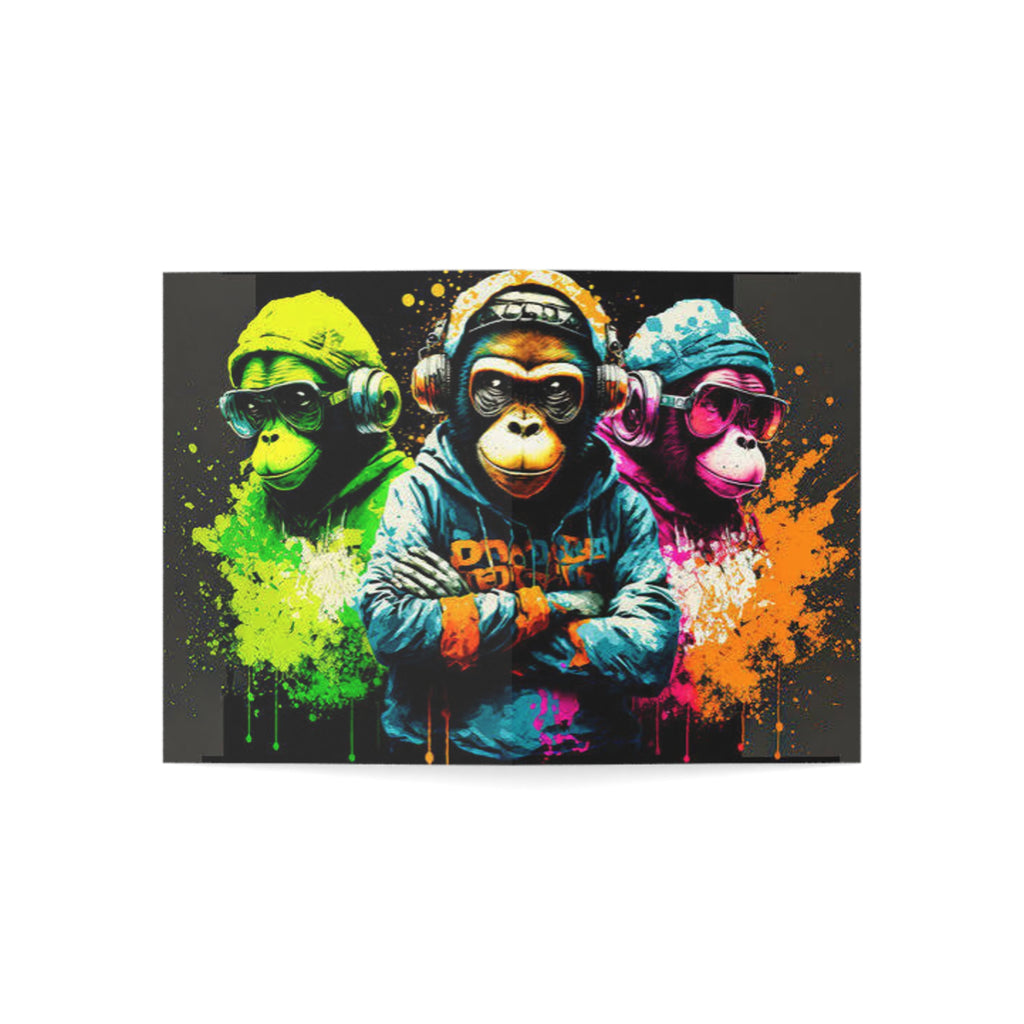 Graffiti Monkey Greeting Cards — Colorful Urban Art Note Cards (Set of 1/10/30/50)