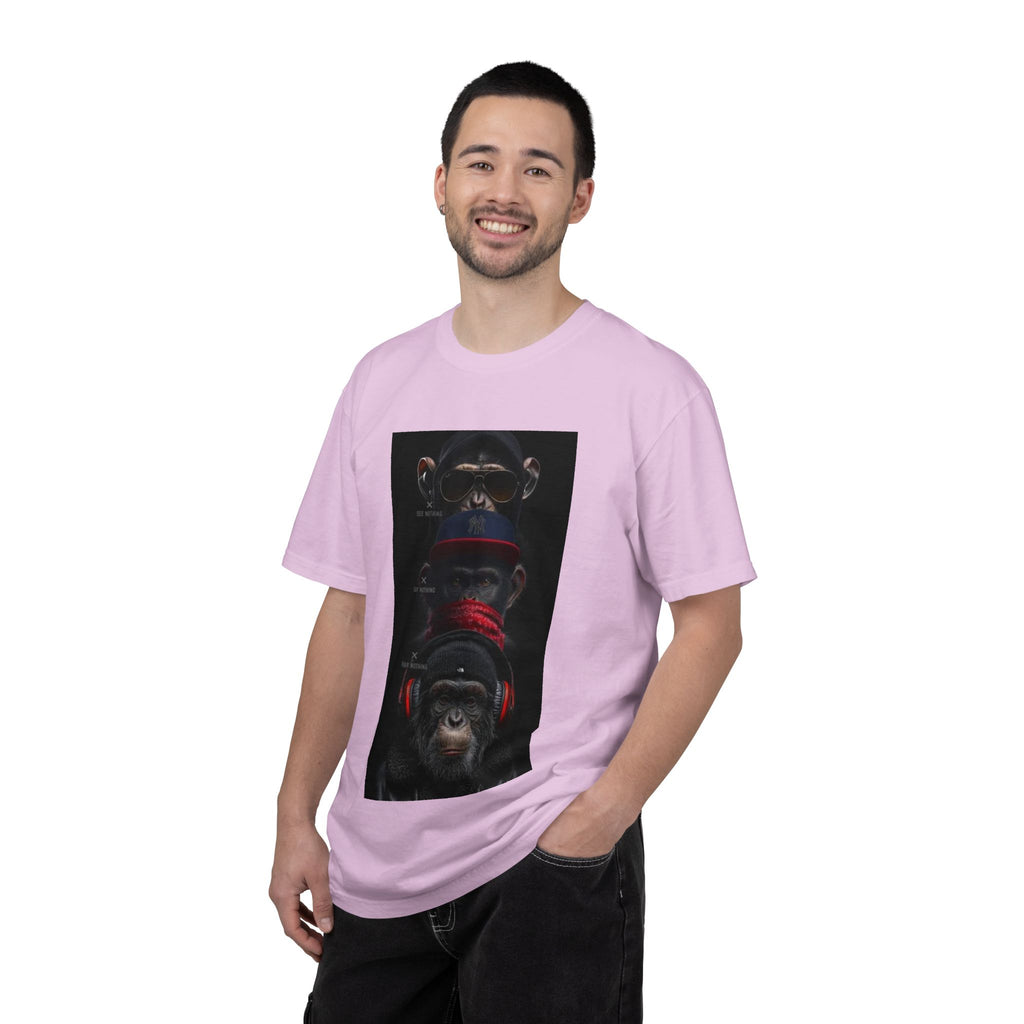 Triple Monkey Portrait T-Shirt — Stylish Primate Graphic Tee