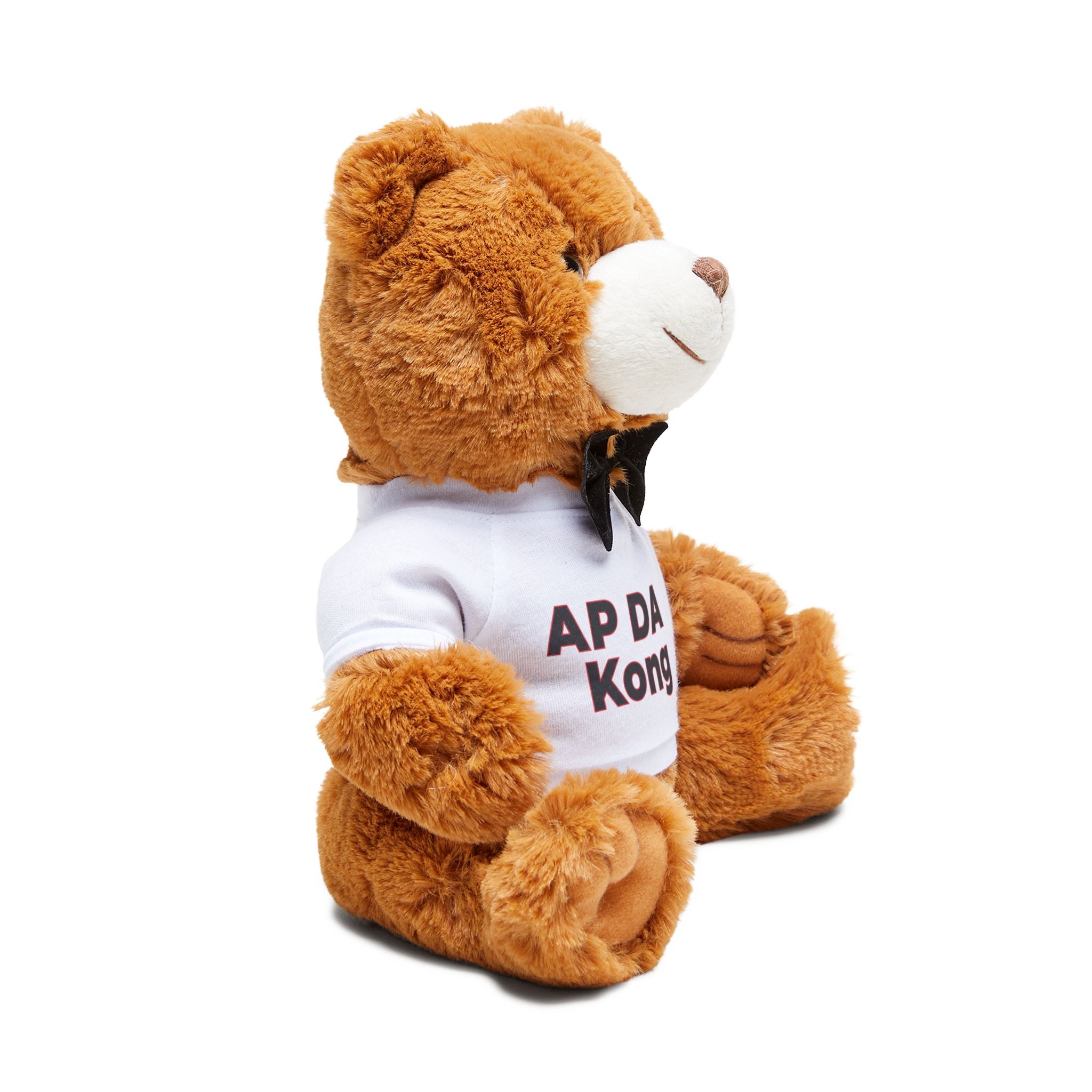 Personalized Teddy Bear with 'AP DA Kong' T‑Shirt — Cute Plush Gift for Kids & Couples