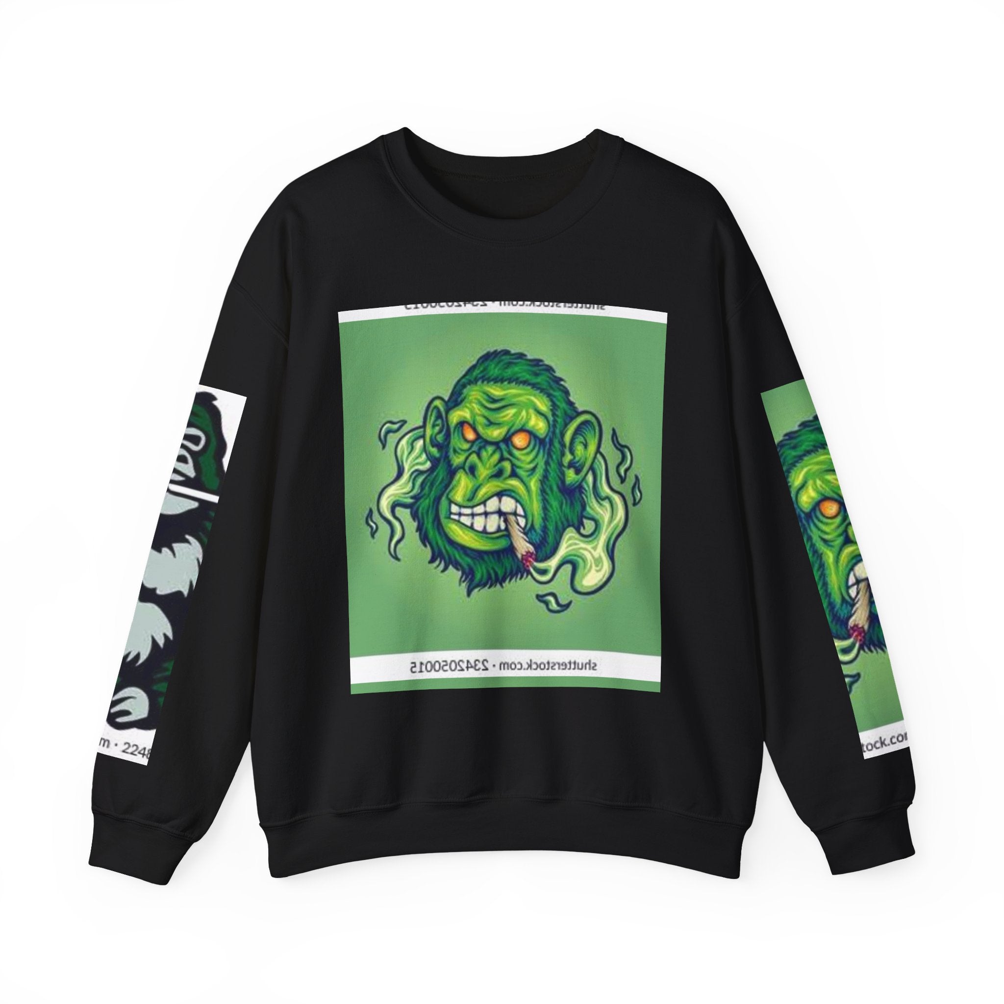 Gorilla Smoke Crewneck Sweatshirt — Green Monster Graphic