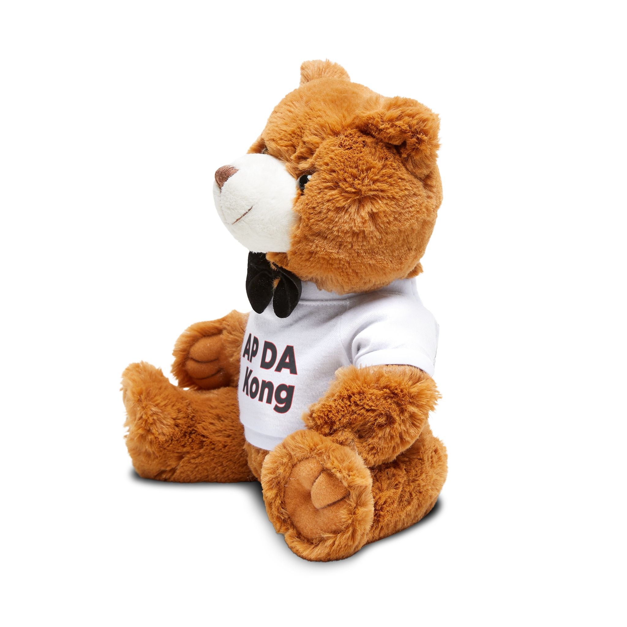 Personalized Teddy Bear with 'AP DA Kong' T‑Shirt — Cute Plush Gift for Kids & Couples