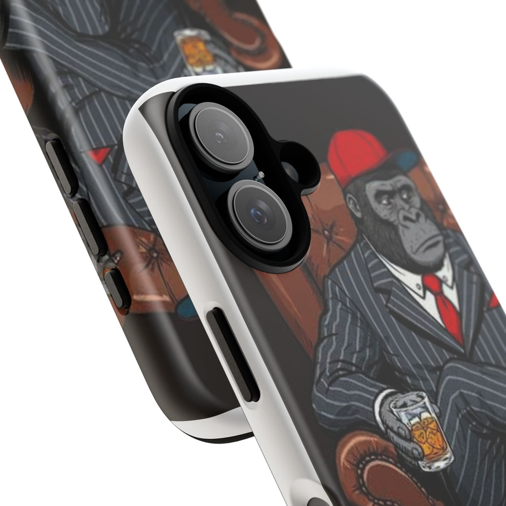Gorilla Gentleman Phone Case — Dapper Ape with Whiskey Graphic