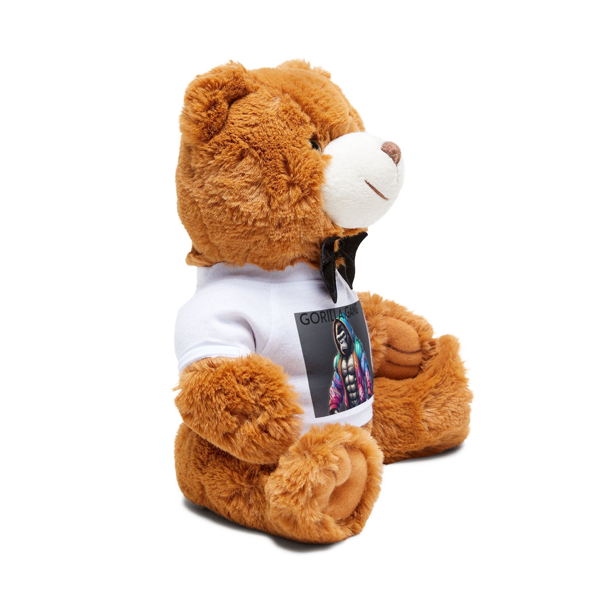 Plush Teddy Bear with Printed T‑Shirt – Cute Gift for Kids & Couples