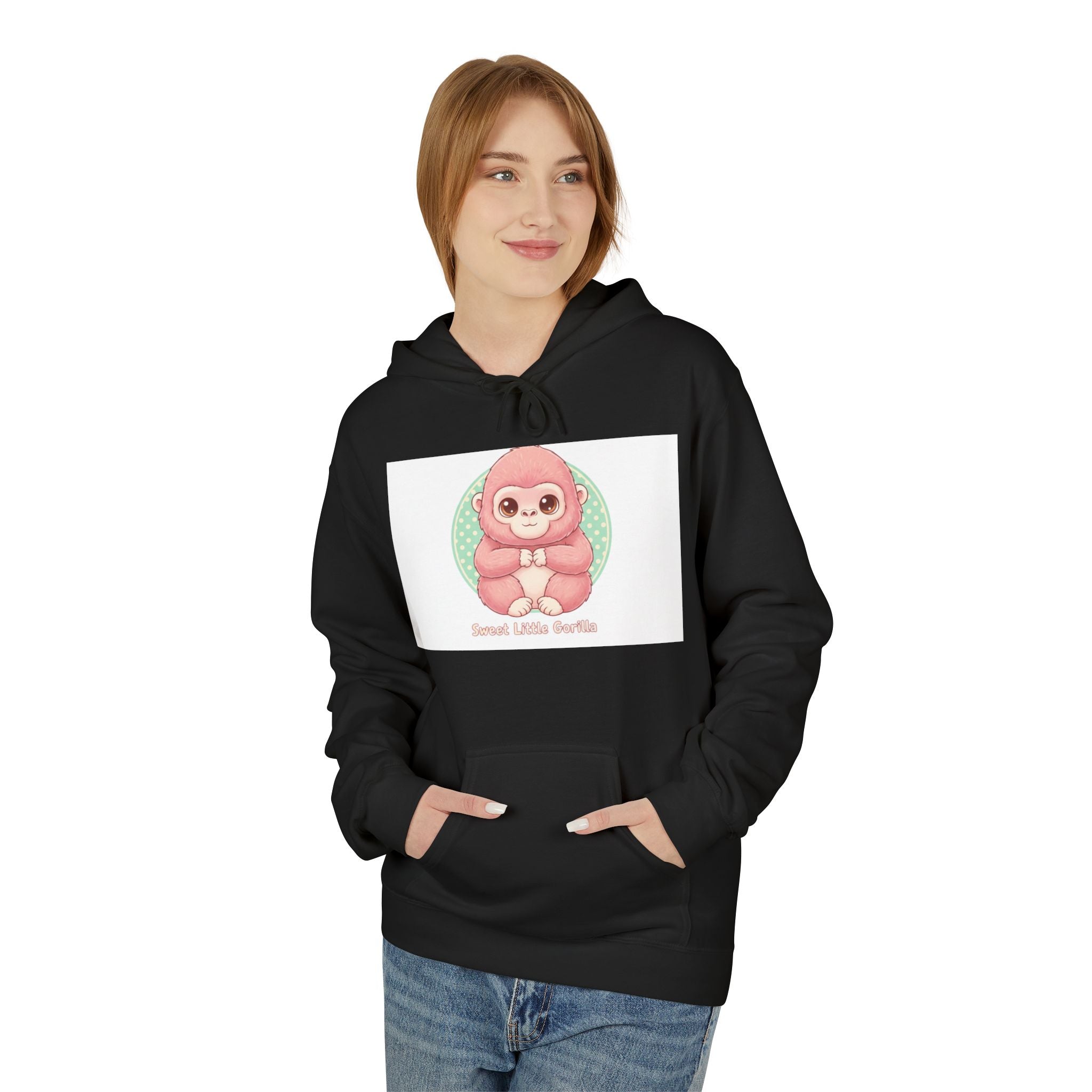 Cute Pink Gorilla Hoodie — "Gorilla Gang" Graphic Pullover