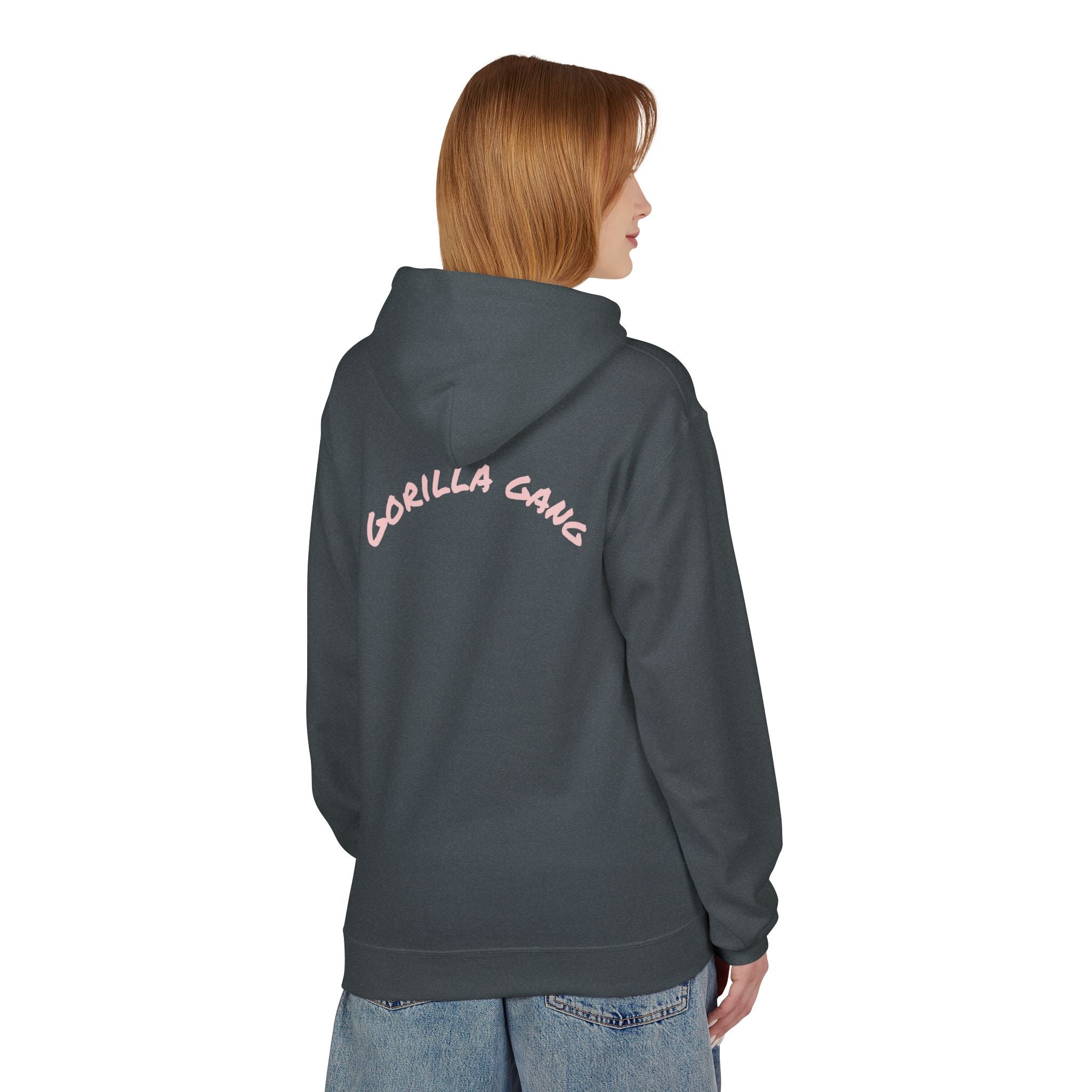 Cute Pink Gorilla Hoodie — "Gorilla Gang" Graphic Pullover