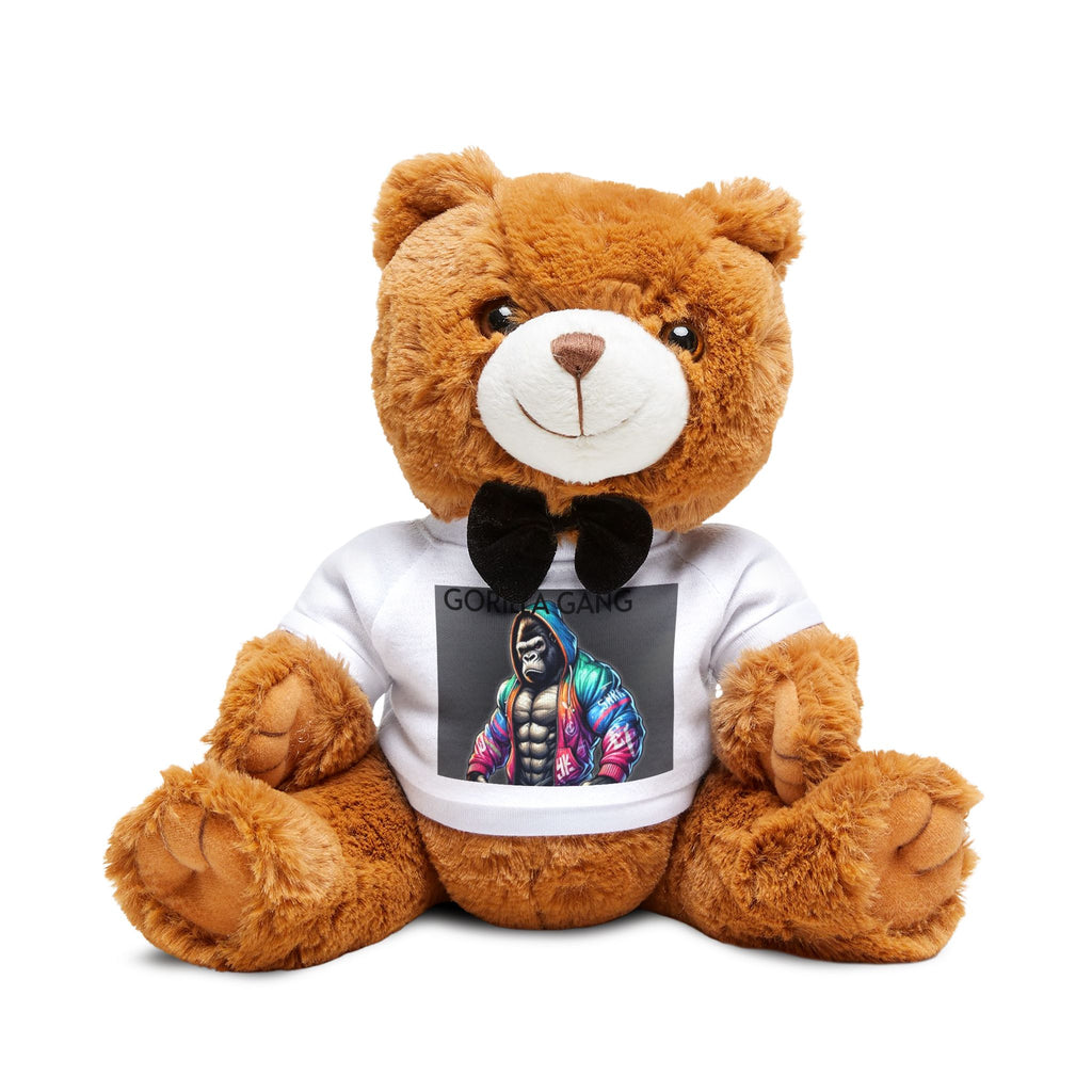 Plush Teddy Bear with Printed T‑Shirt – Cute Gift for Kids & Couples