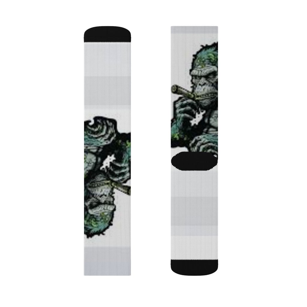 Gorilla Cigar Sublimation Socks — Bold Graphic Crew Socks for Streetwear