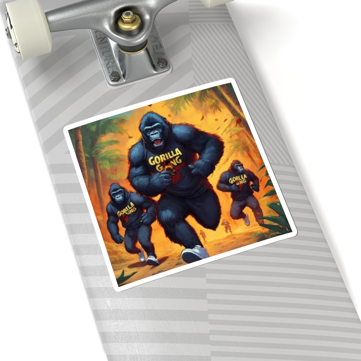Gorilla Gang Kiss-Cut Sticker — Bold Jungle Ape Crew Decal