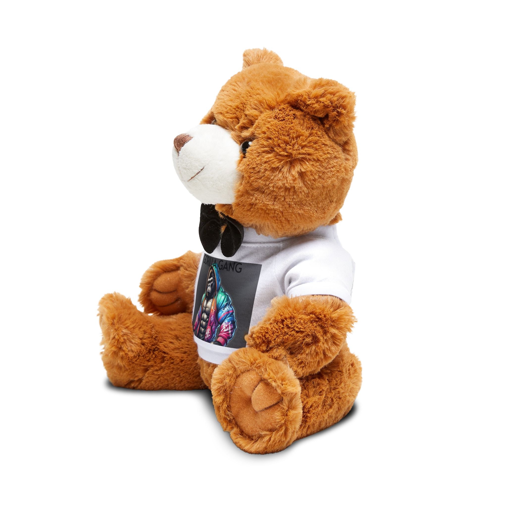 Plush Teddy Bear with Printed T‑Shirt – Cute Gift for Kids & Couples