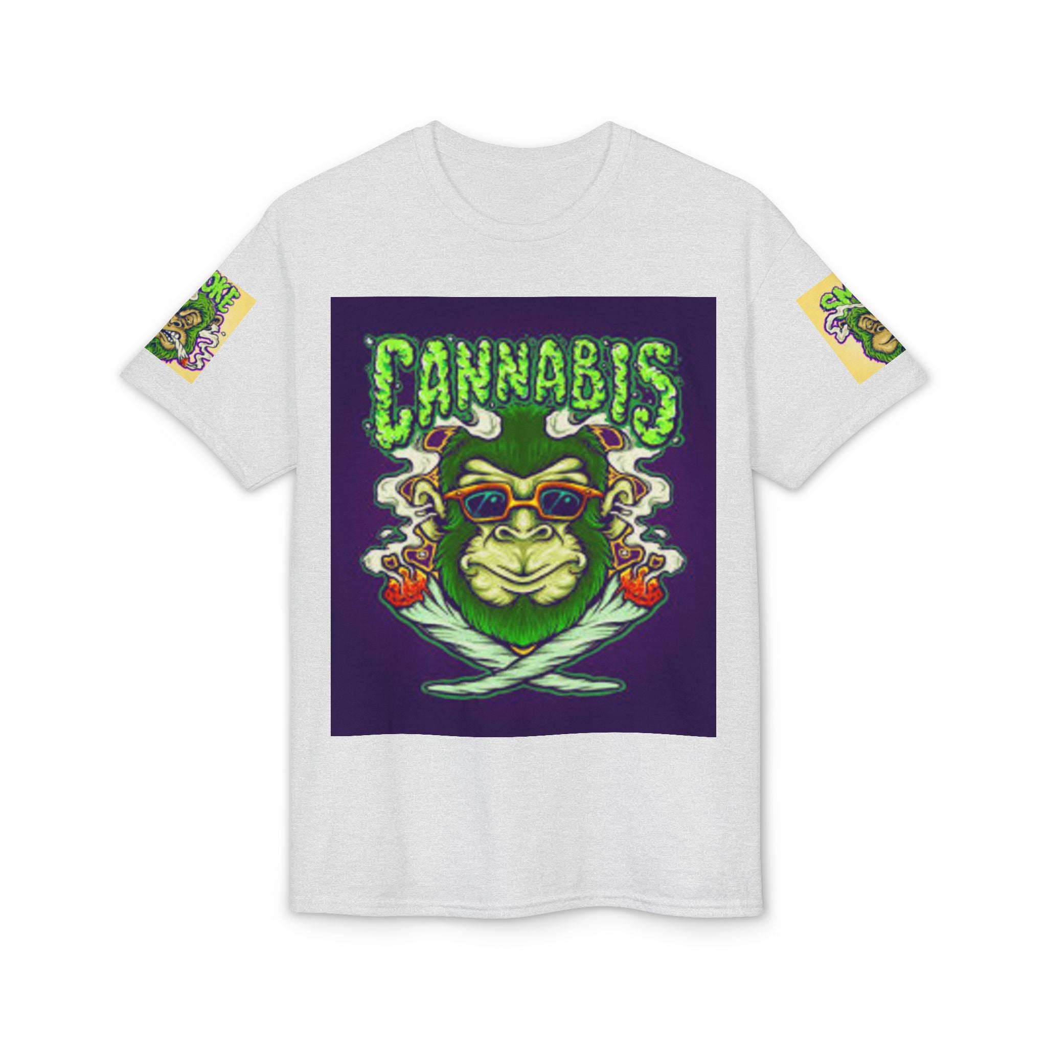Cannabis Monkey T-Shirt — Retro Smoky Gorilla Graphic Tee