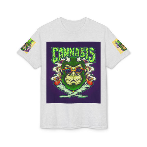 Cannabis Monkey T-Shirt — Retro Smoky Gorilla Graphic Tee