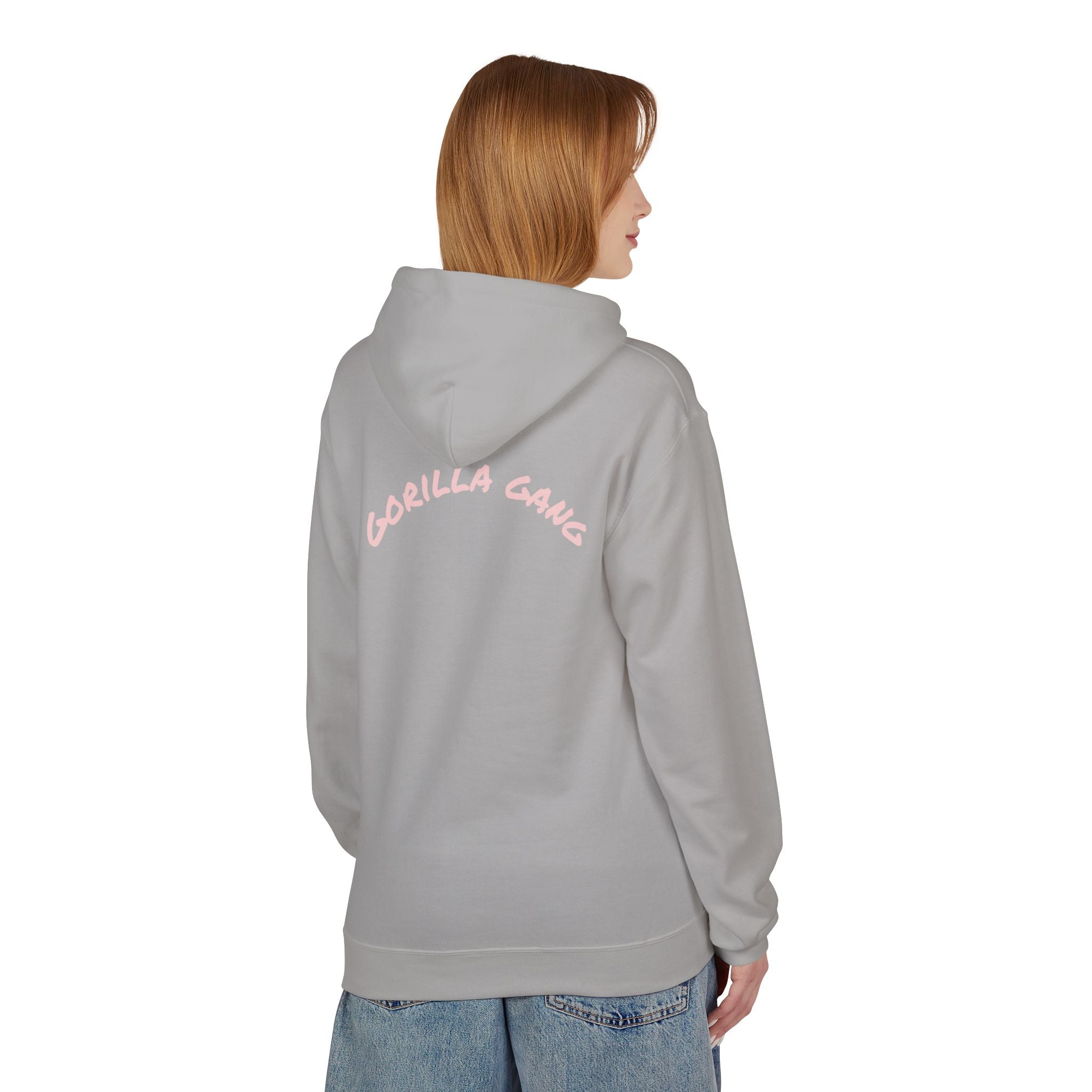 Cute Pink Gorilla Hoodie — "Gorilla Gang" Graphic Pullover