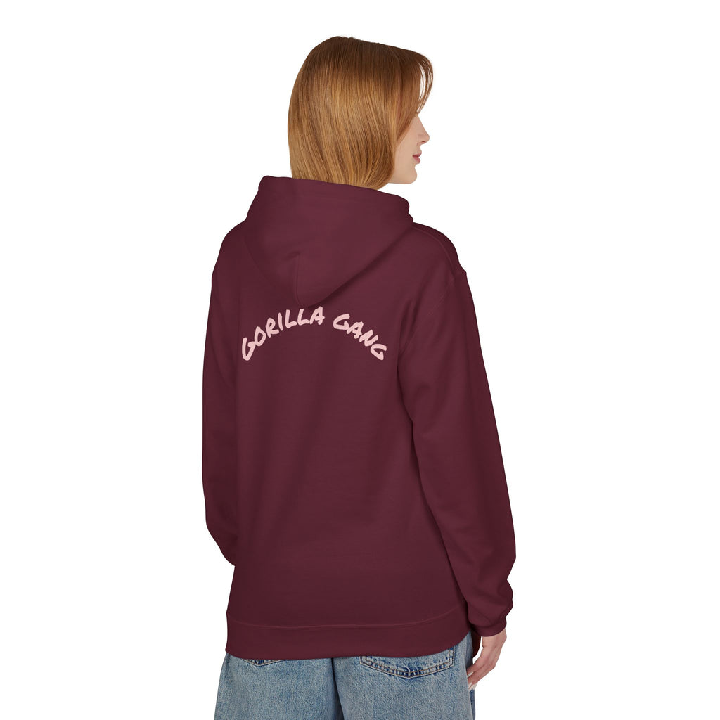 Cute Pink Gorilla Hoodie — "Gorilla Gang" Graphic Pullover