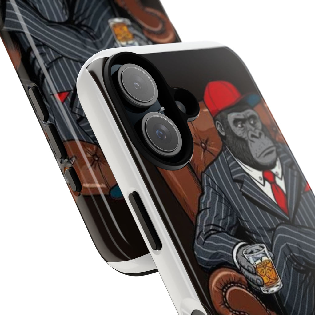 Gorilla Gentleman Phone Case — Dapper Ape with Whiskey Graphic