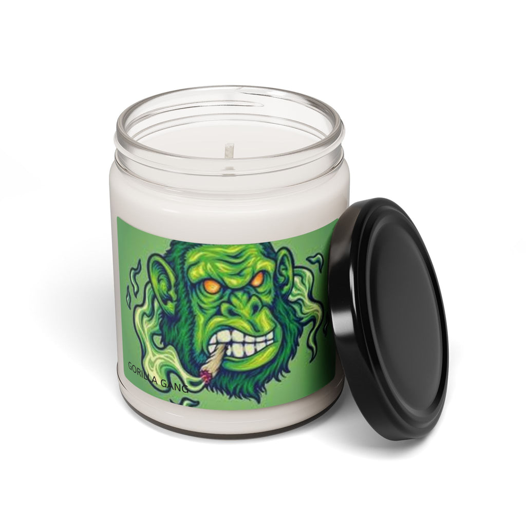 Green Gorilla Scented Soy Candle — 9oz Funky Monster Art Candle