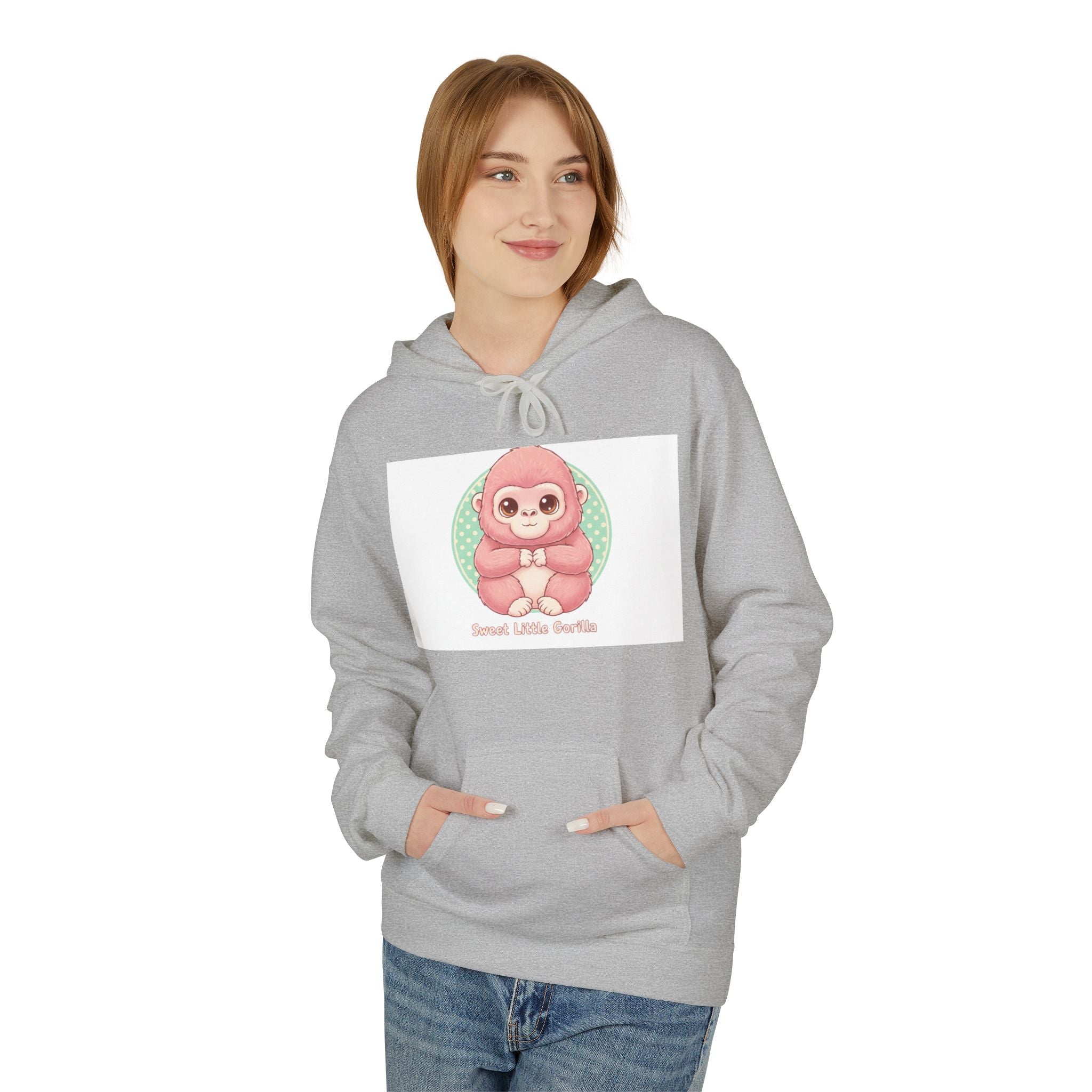 Cute Pink Gorilla Hoodie — "Gorilla Gang" Graphic Pullover