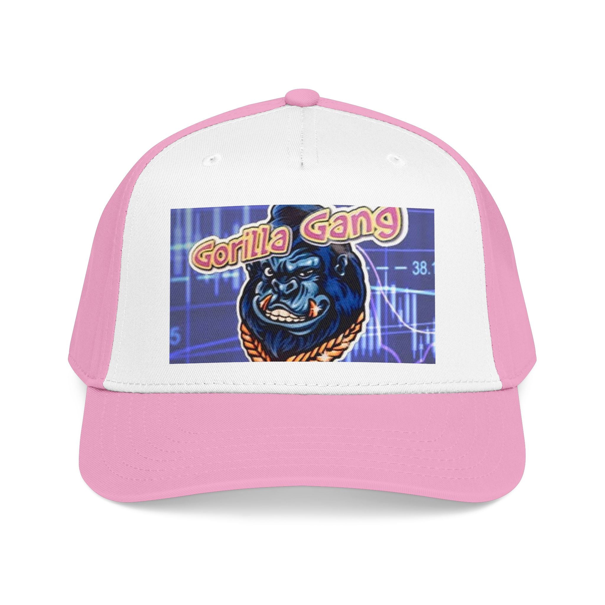 Gorilla Gang Trucker Cap — Retro Stock Market Ape Graphic Baseball Hat