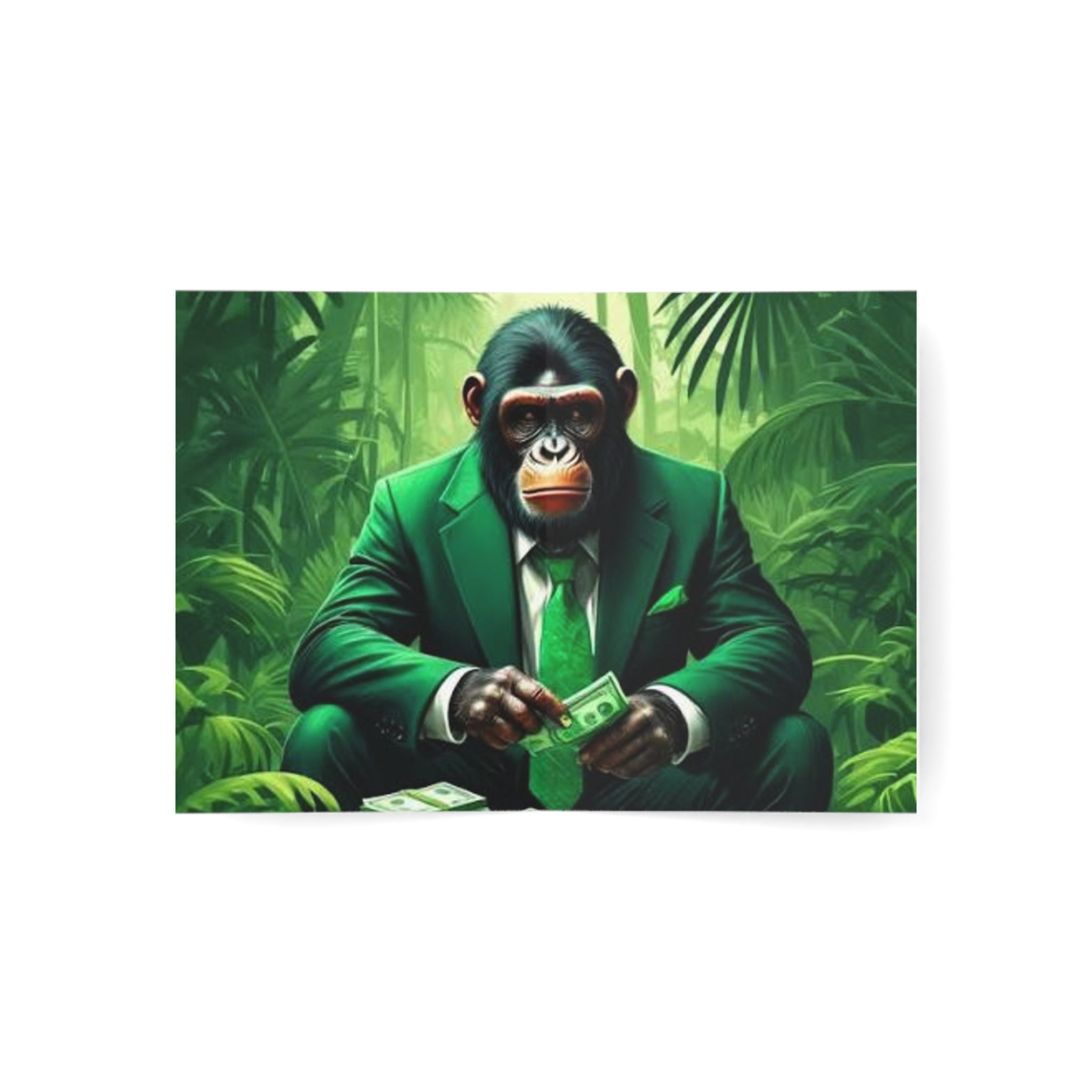 Graffiti Monkey Greeting Cards — Colorful Urban Art Note Cards (Set of 1/10/30/50)