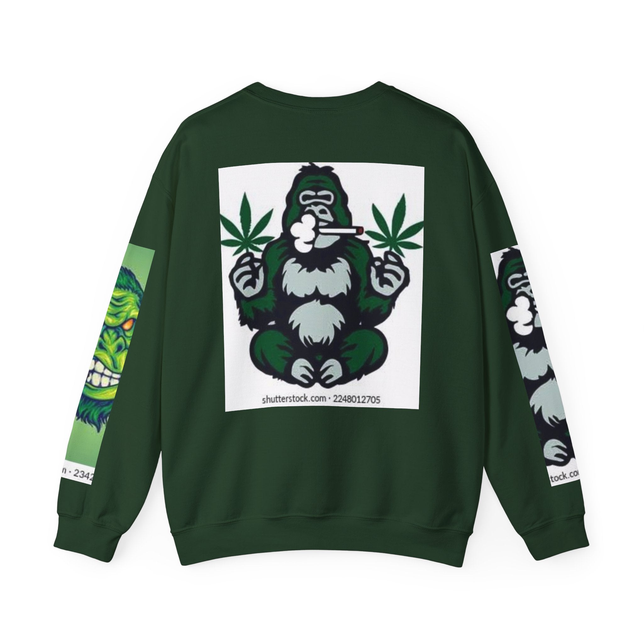 Gorilla Smoke Crewneck Sweatshirt — Green Monster Graphic