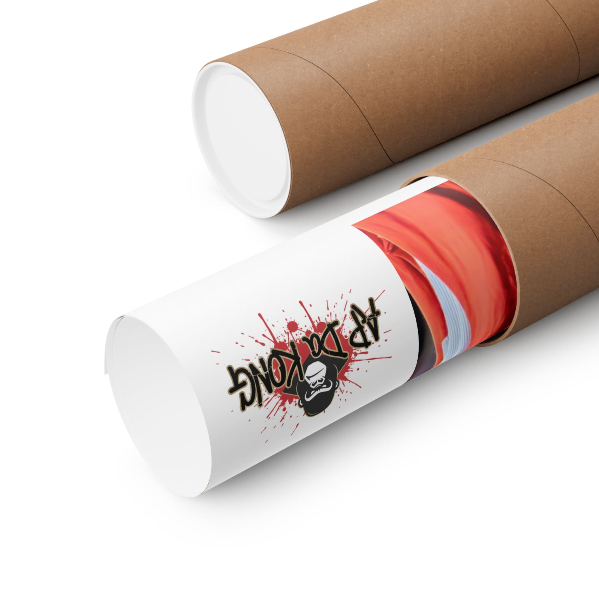 Matte Vertical Poster — Live Performer Portrait in Red Costume (Blank Polaroid Border)