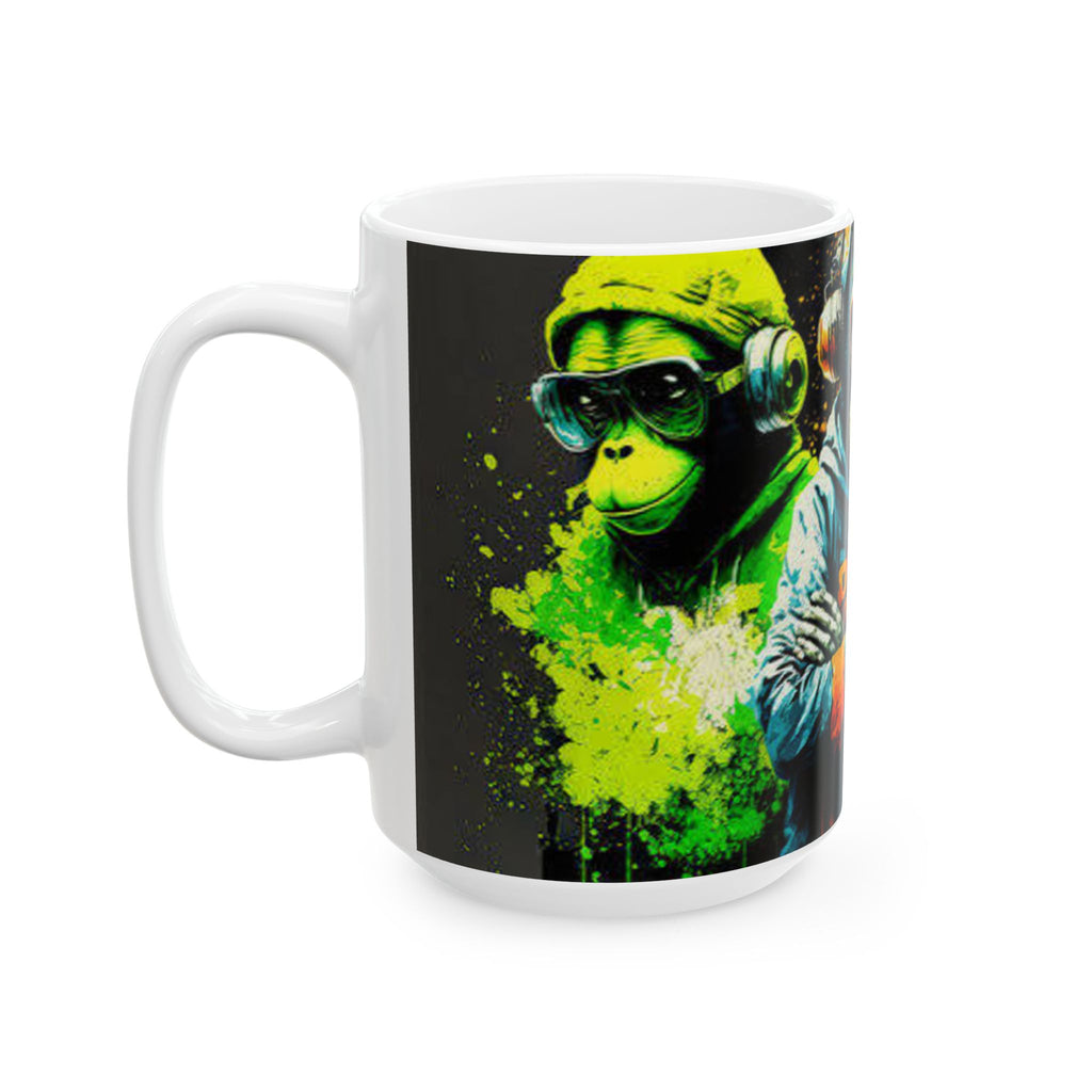Colorful Street Art Monkey Ceramic Mug (11oz/15oz)