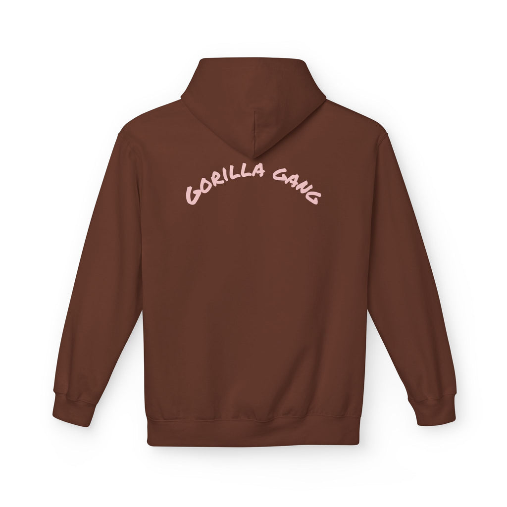 Cute Pink Gorilla Hoodie — "Gorilla Gang" Graphic Pullover