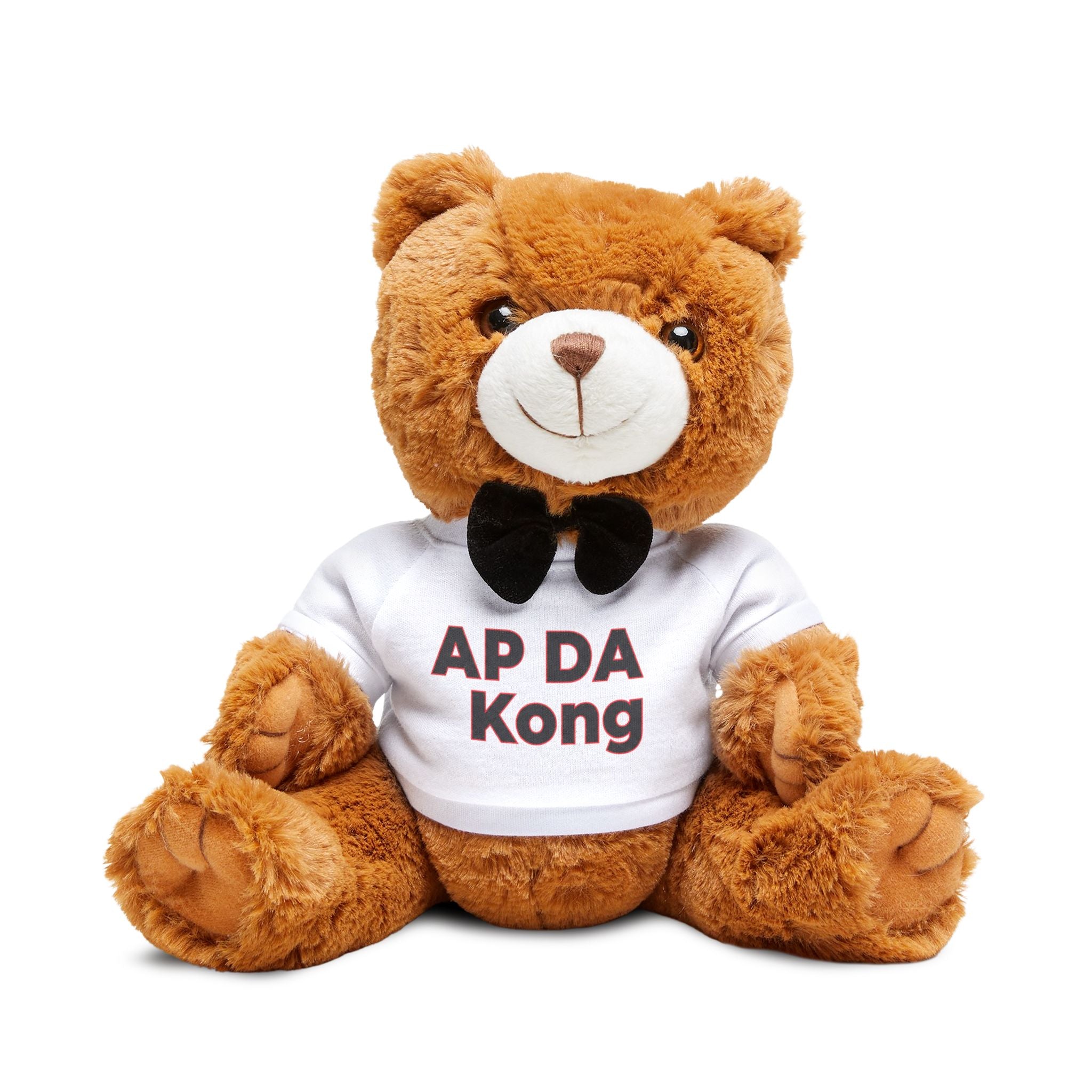 Personalized Teddy Bear with 'AP DA Kong' T‑Shirt — Cute Plush Gift for Kids & Couples