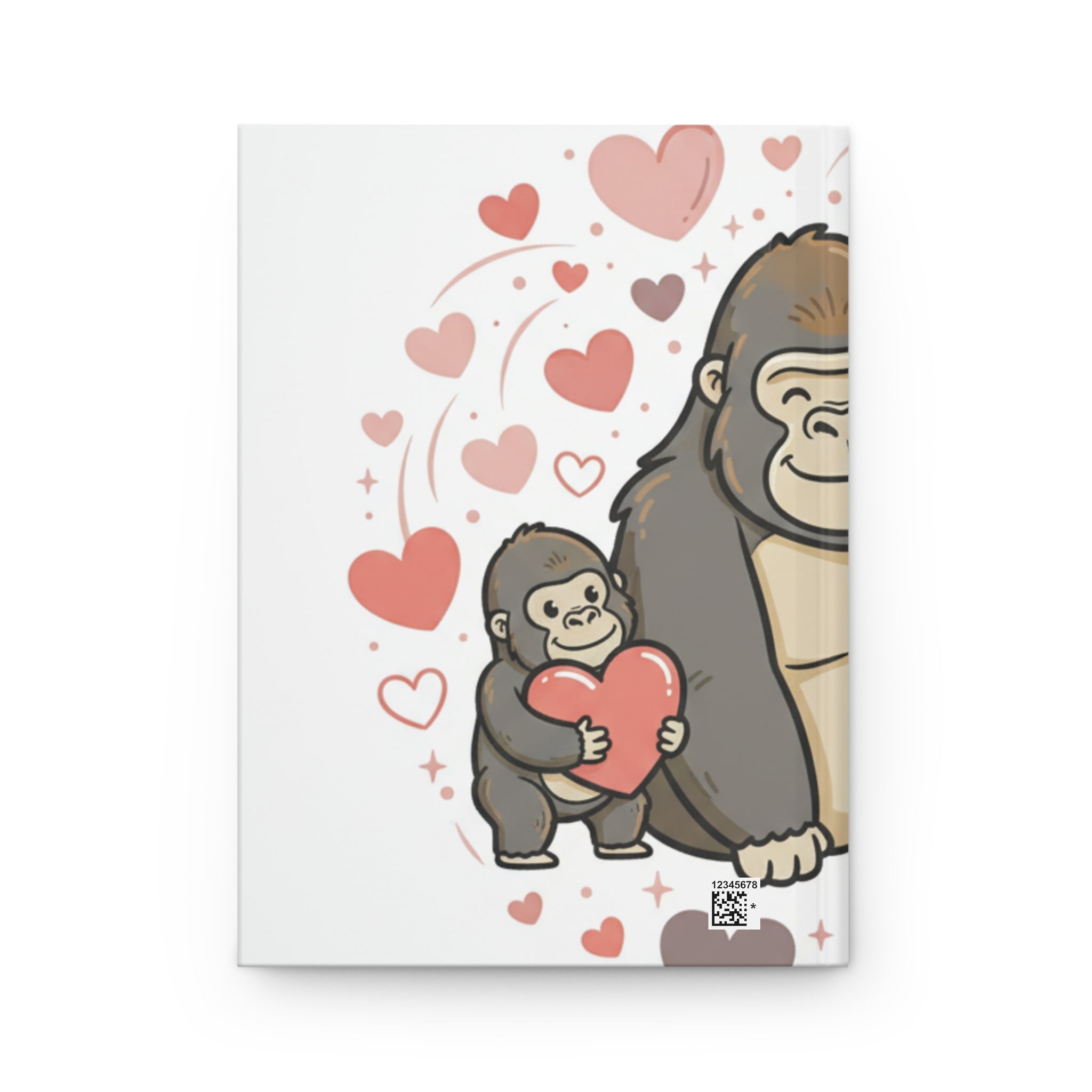 Gorilla Love Hardcover Journal — Cute Mom & Baby Gorillas with Hearts