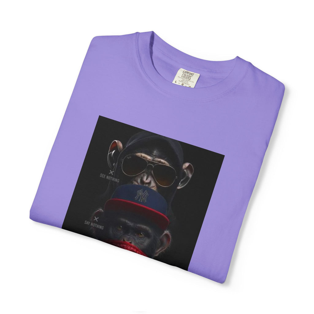 Triple Monkey Portrait T-Shirt — Stylish Primate Graphic Tee